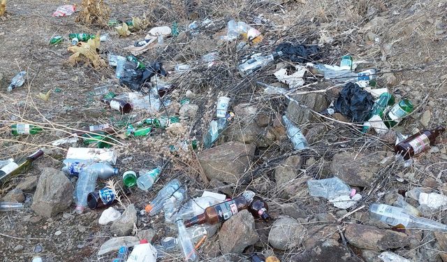 Sarıgöllü çiftçilerden zeytinliğe atılan alkol şişelerine tepki