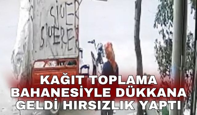 Kağıt toplama bahanesiyle dükkana geldi hırsızlık yaptı