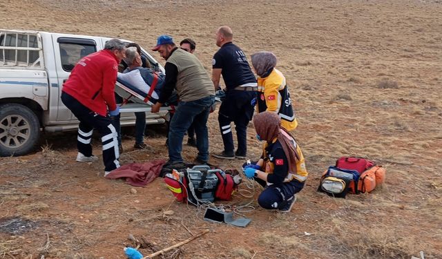 Dağda kalp krizi geçiren çobanın imdadına hava ambulansı yetişti