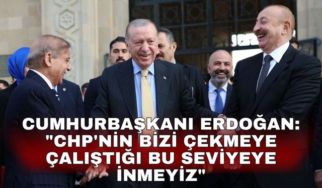 Cumhurbaşkanı Erdoğan: "CHP'nin bizi çekmeye çalıştığı bu seviyeye inmeyiz"