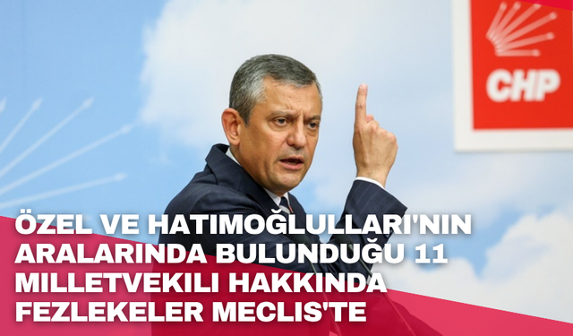 Özel ve Hatımoğlulları'nın aralarında bulunduğu 11 milletvekili hakkında fezlekeler Meclise geldi