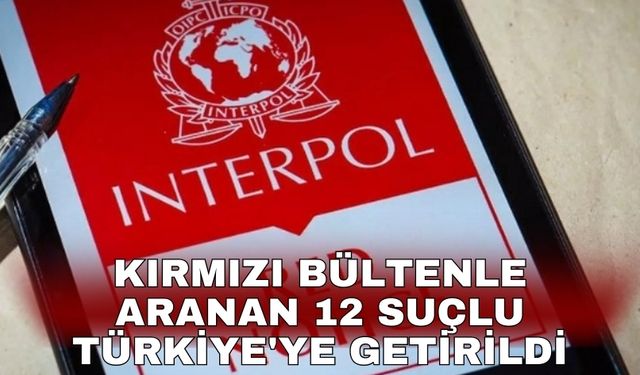 Kırmızı bültenle aranan 12 suçlu Türkiye'ye getirildi