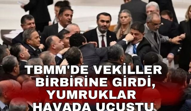 TBMM'de vekiller birbirine girdi, Yumruklar havada uçuştu