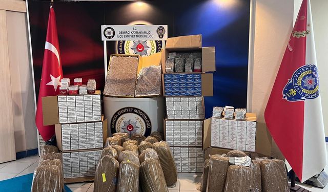 Demirci'de kaçak tütün operasyonu