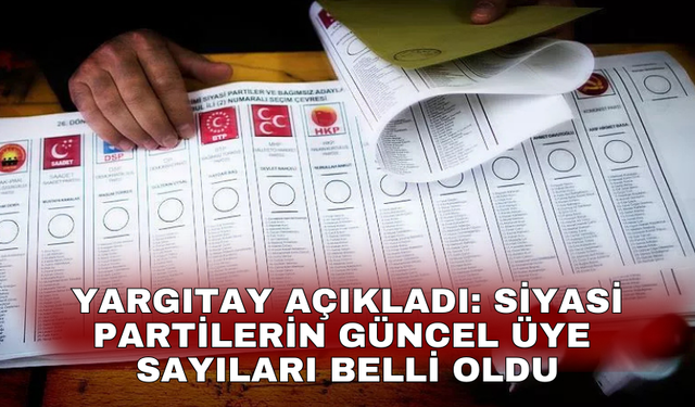 Yargıtay açıkladı: Siyasi partilerin güncel üye sayıları belli oldu