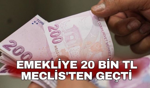 Emekliye 20 bin TL Meclis'ten geçti