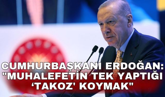 Cumhurbaşkanı Erdoğan: "Muhalefetin tek yaptığı ‘takoz' koymak"