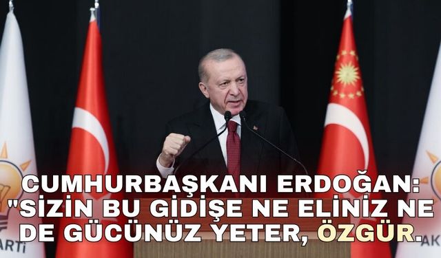Cumhurbaşkanı Erdoğan: "Sizin bu gidişe ne eliniz ne de gücünüz yeter, Özgür."