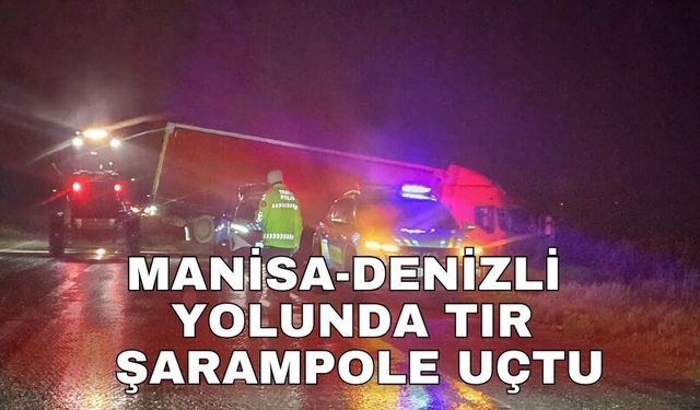 Manisa-Denizli yolunda tır şarampole uçtu