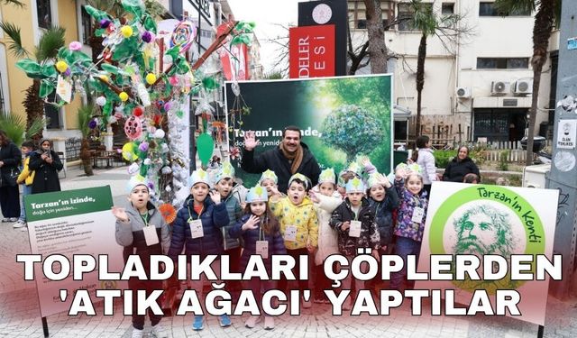 Topladıkları çöplerden 'atık ağacı' yaptılar