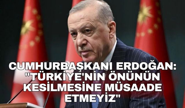 Cumhurbaşkanı Erdoğan: "Türkiye'nin önünün kesilmesine müsaade etmeyiz"