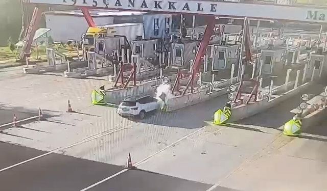 Çanakkale otoyolu gişelerinde otomobil bariyere çarptı: 1 ölü, 1 yaralı
