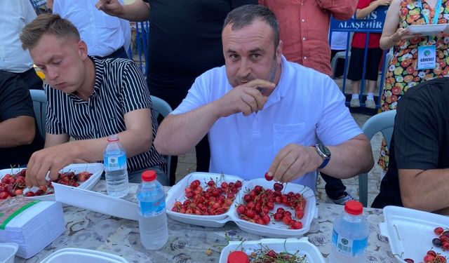 Manisa'daki Kiraz Yeme Yarışması'ndan renkli görüntüler