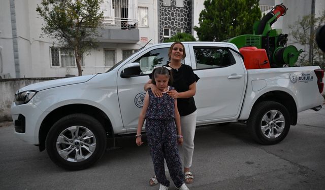 Küçük Nuran'ın ilaçlama aracına binme hayali gerçek oldu
