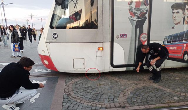 Herkes ezildi sandı, tramvay geçince gerçek ortaya çıktı