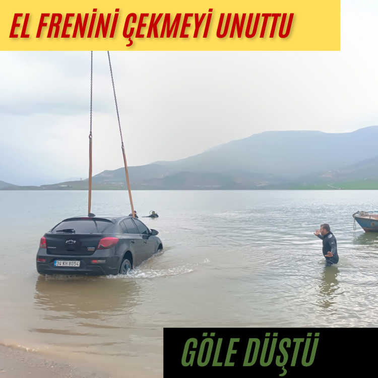 El Frenini çekmeyi unuttu göle düştü