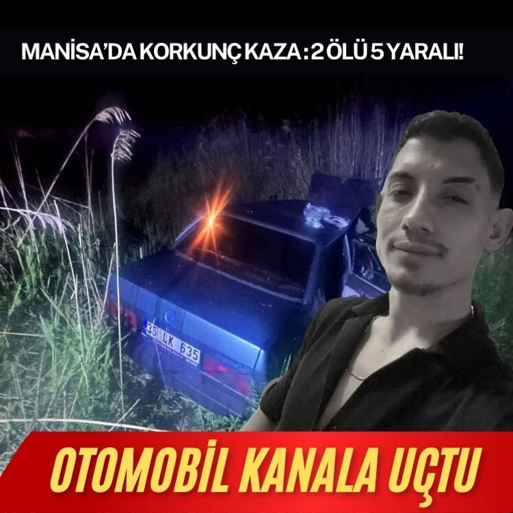 Otomobil kanala uçtu: 2 ölü, 5 yaralı