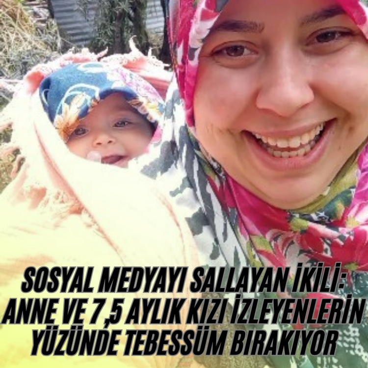 Sosyal medyayı sallayan ikili: Anne ve 7,5 aylık kızı izleyenlerin yüzünde tebessüm bırakıyor