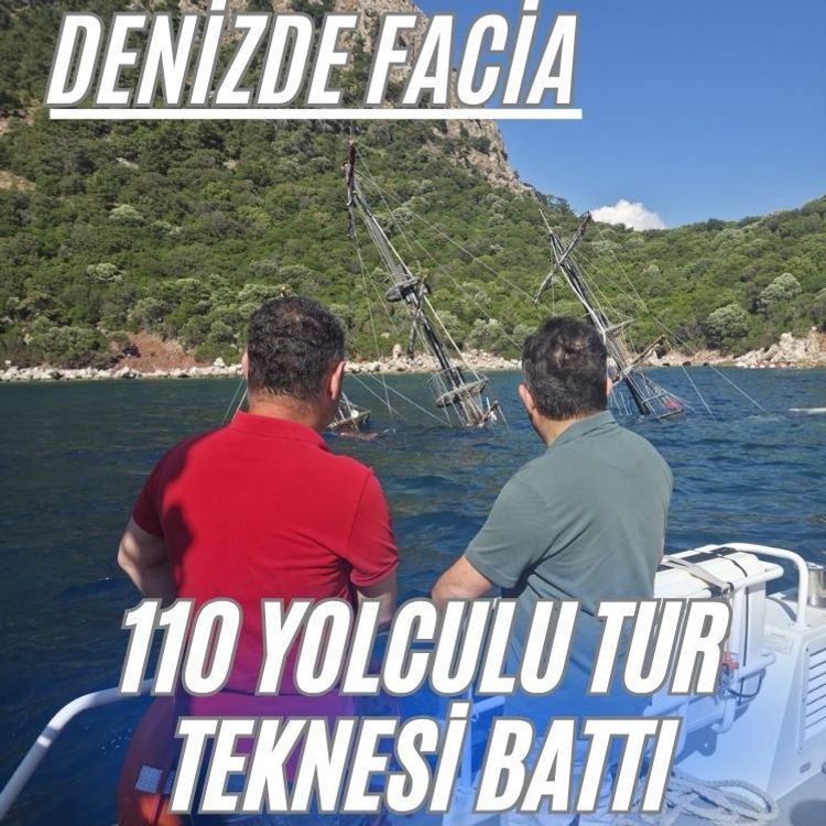 Marmaris'te gezi teknesi battı, yolcular tahliye edildi