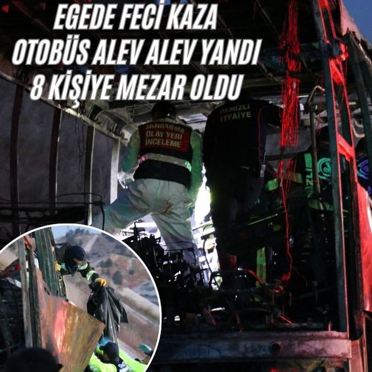 Bariyerlere çarpan yolcu otobüsü alev aldı: 8 ölü, 20 yaralı