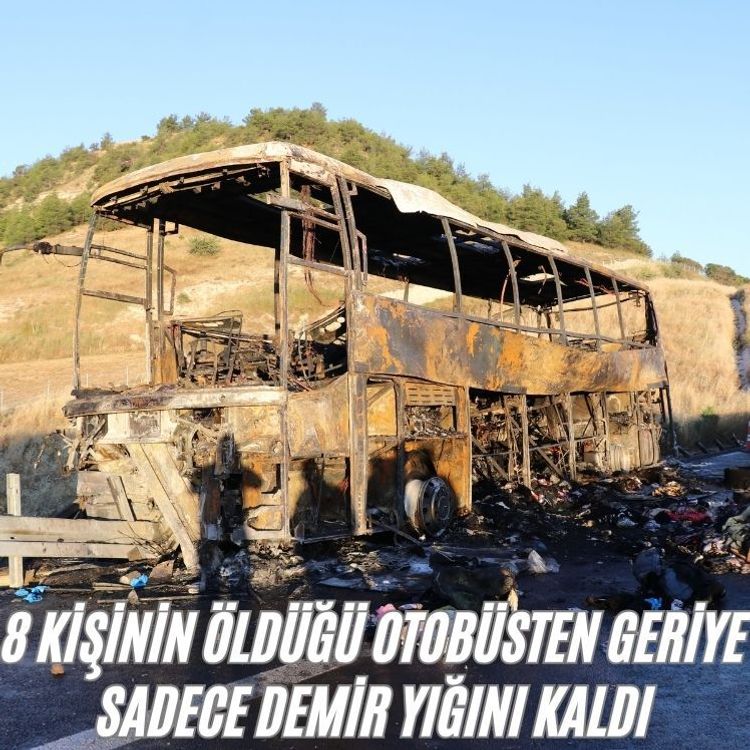 8 kişinin öldüğü otobüsten geriye sadece demir yığını kaldı