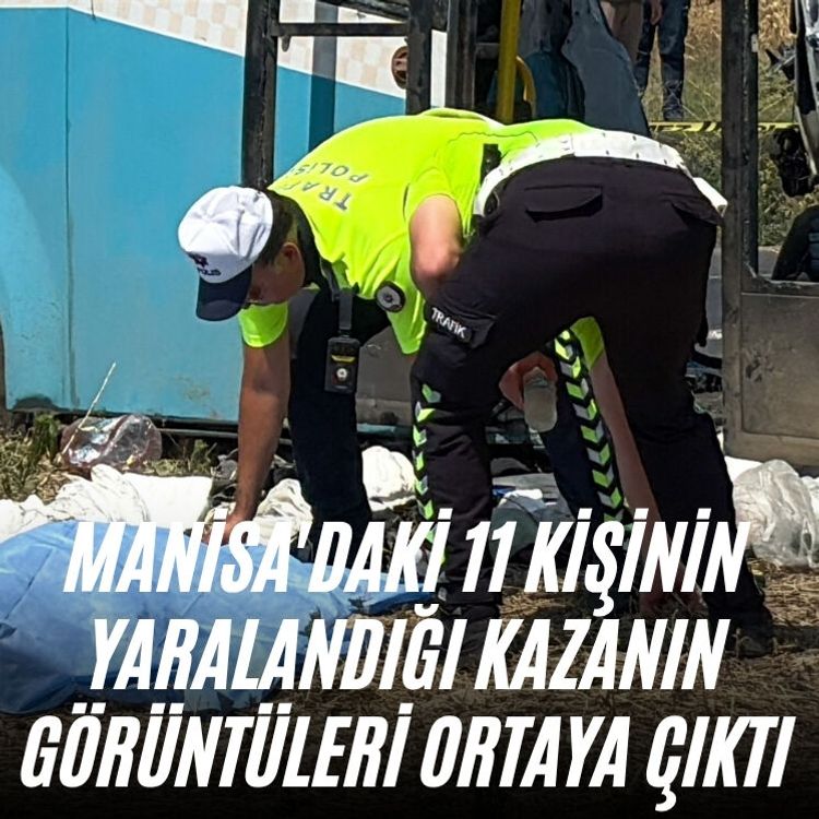 Manisa'daki 11 kişinin yaralandığı kazanın görüntüleri ortaya çıktı