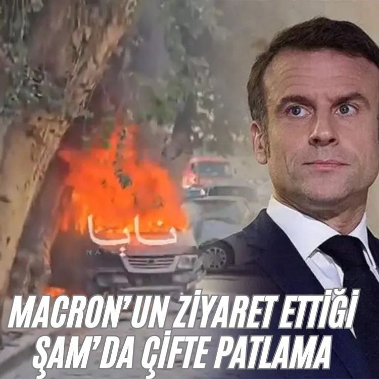 Macron’un ziyaret ettiği Şam’da çifte patlama