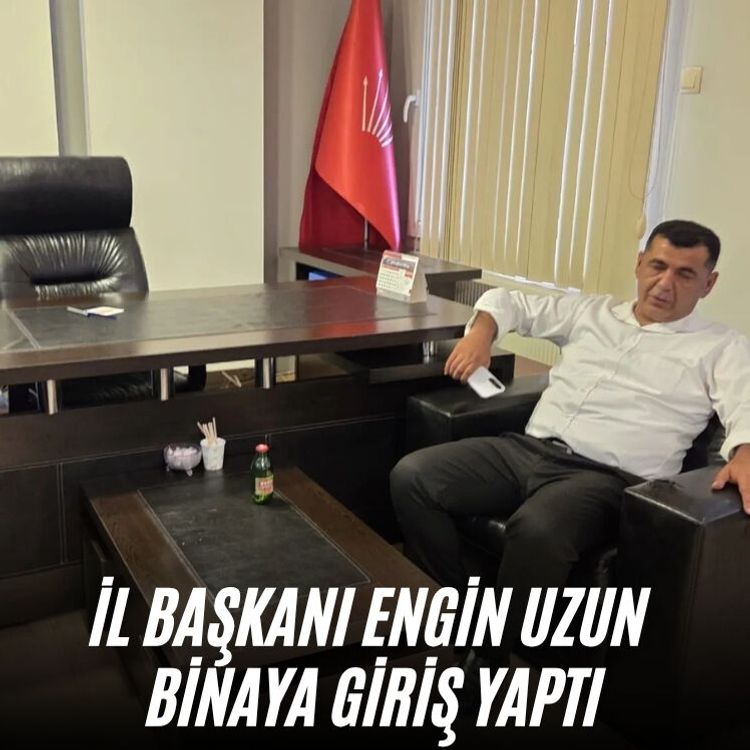 İl Başkanı Engin Uzun binaya giriş yaptı