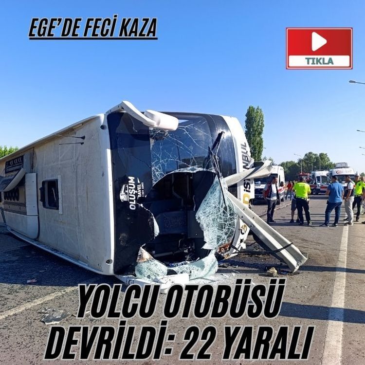 Yolcu otobüsü devrildi: 22 yaralı
