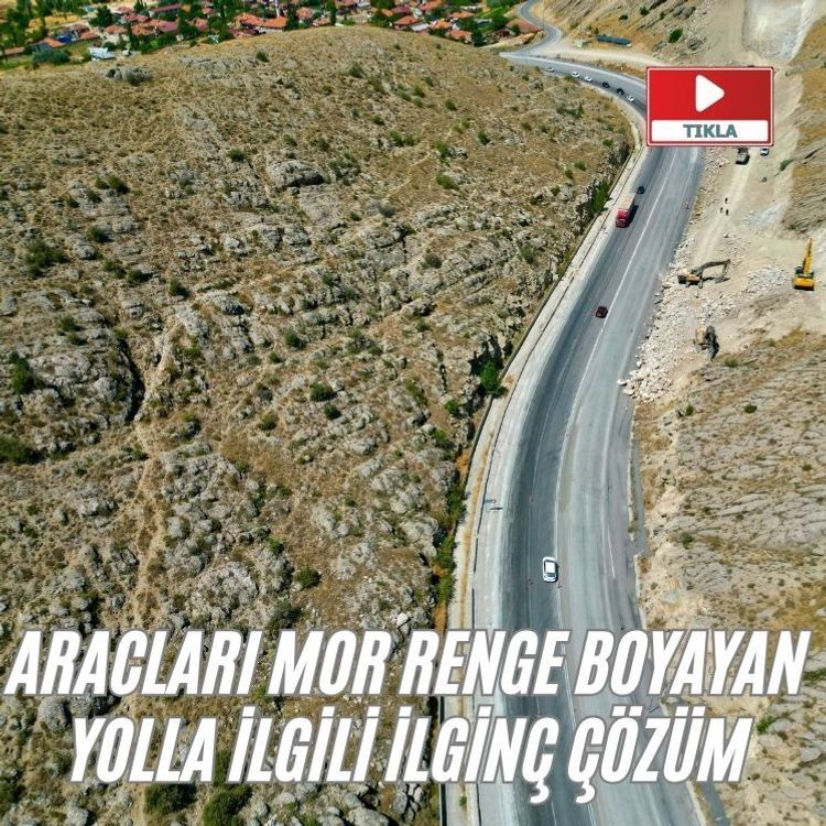 Aracları mor renge boyayan yolla ilgili ilginç çözüm: