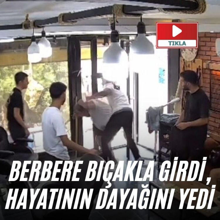 Berbere bıçakla girdi, hayatının dayağını yedi