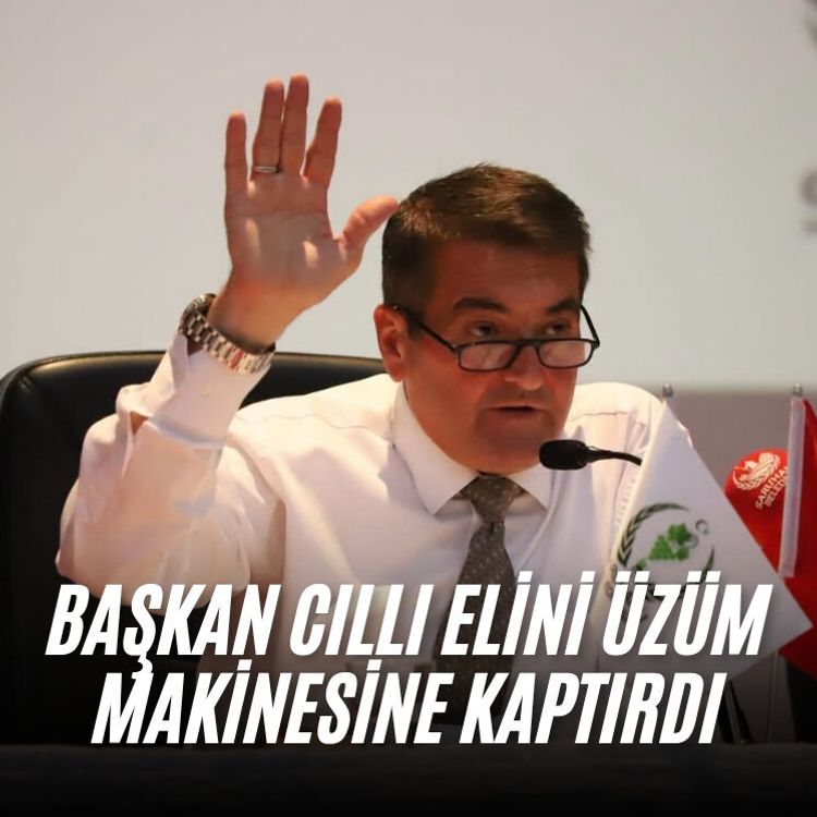 Başkan Cıllı elini üzüm makinesine kaptırdı