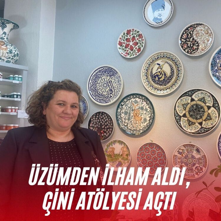 Üzümden ilham aldı, çini atölyesi açtı