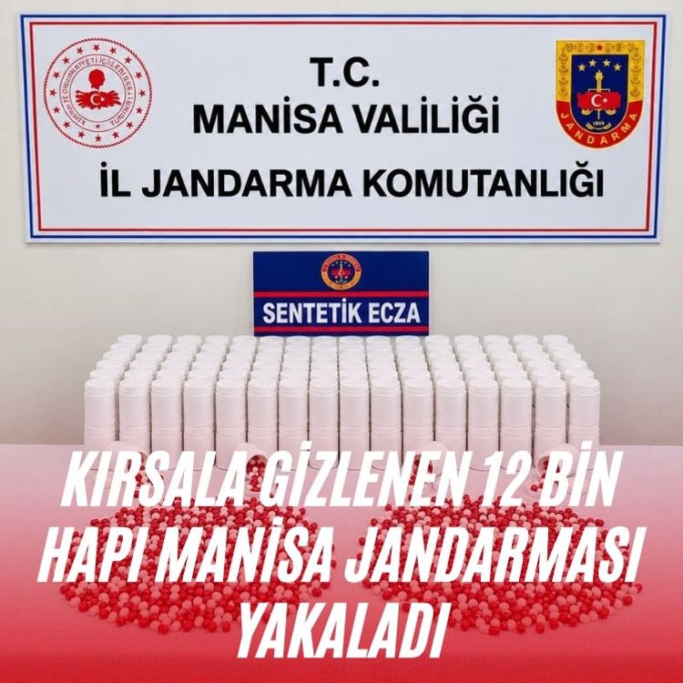 Kırsala gizlenen 12 bin hapı Manisa Jandarması yakaladı
