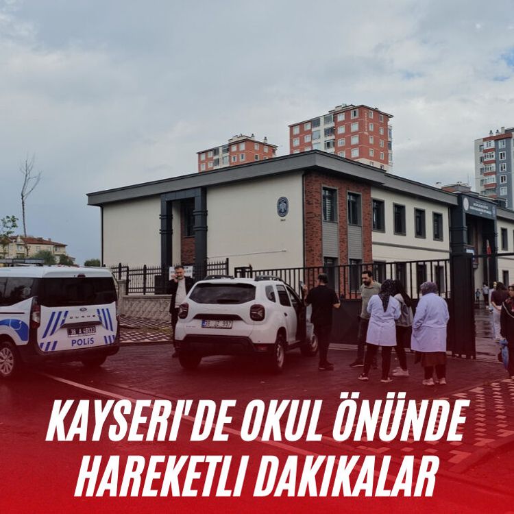 Kayseri'de okul önünde hareketli dakikalar