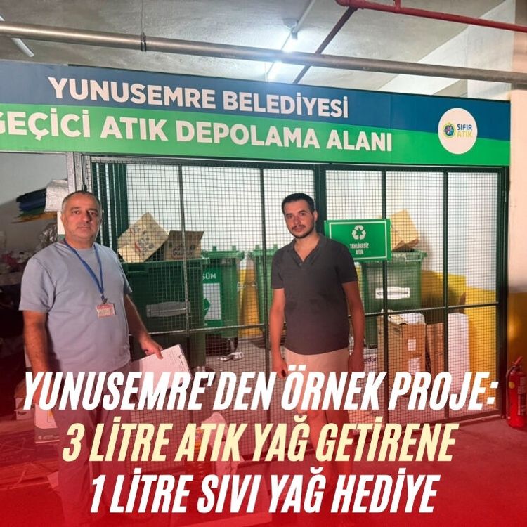 Yunusemre'den örnek proje: 3 litre atık yağ getirene 1 litre sıvı yağ hediye