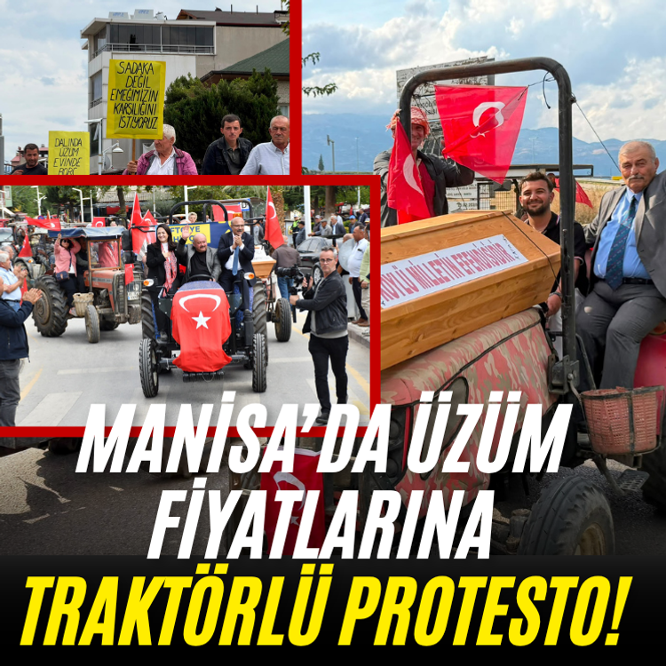 Manisa’da üzüm fiyatlarına traktörlü protesto!