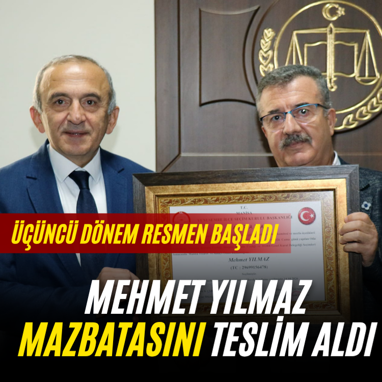 Mehmet Yılmaz mazbatasını teslim aldı