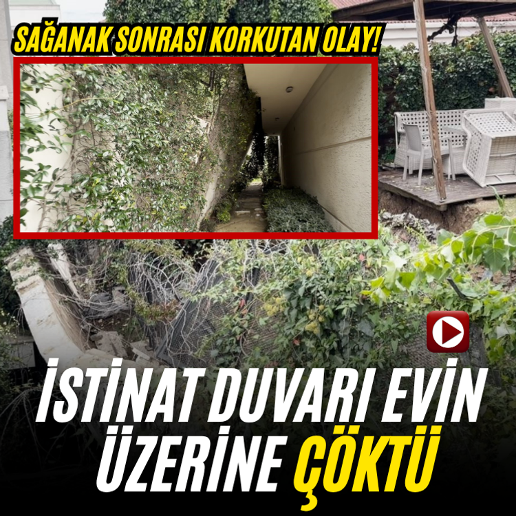 İstinat duvarı evin üzerine çöktü