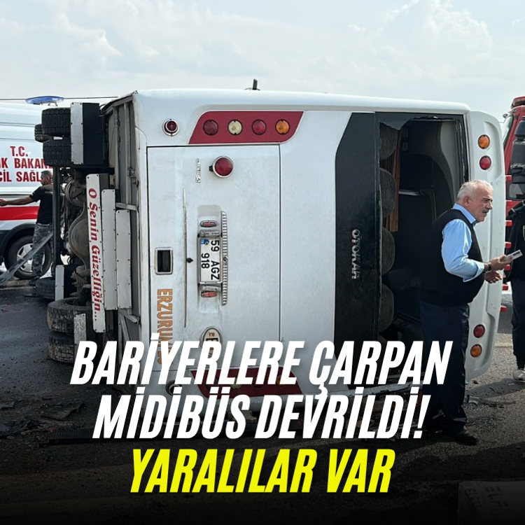 Antalya-Isparta yolunda midibüs devrildi, yaralılar var