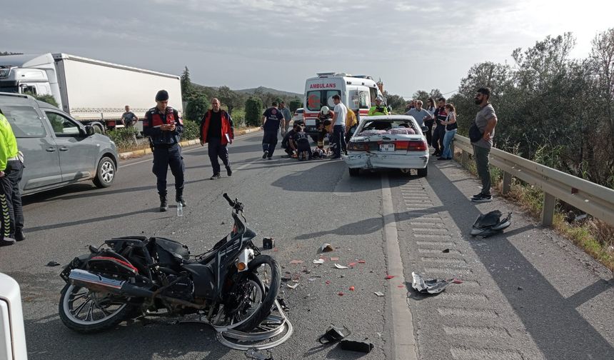 Motosiklet ile otomobil çarpıştı: 2 yaralı
