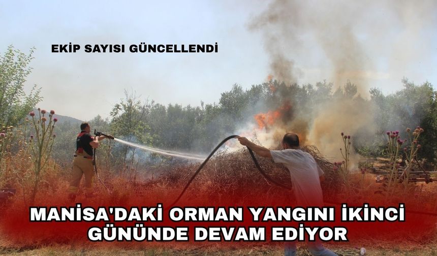 Manisa'daki orman yangını ikinci gününde devam ediyor