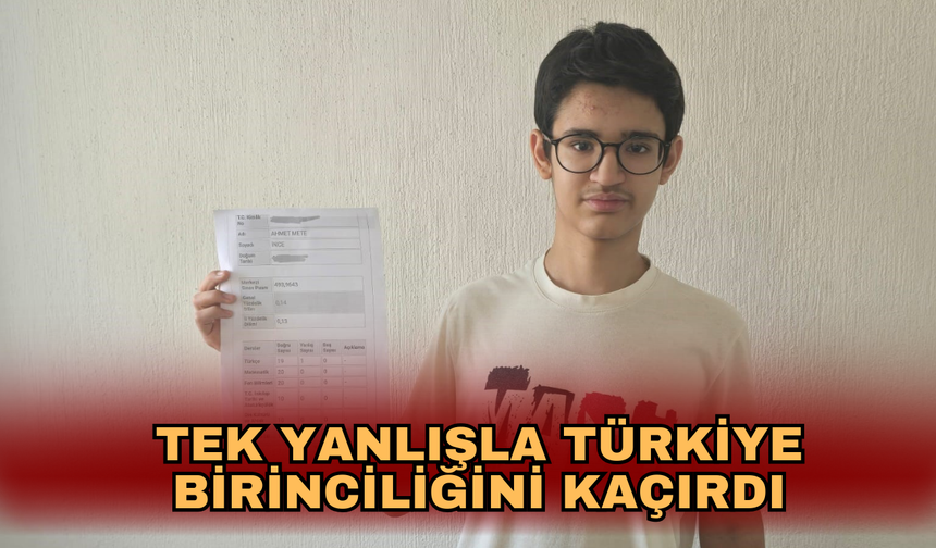 Tek yanlışla Türkiye birinciliğini kaçırdı