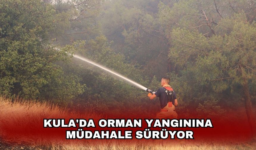 Kula'da orman yangınına müdahale sürüyor