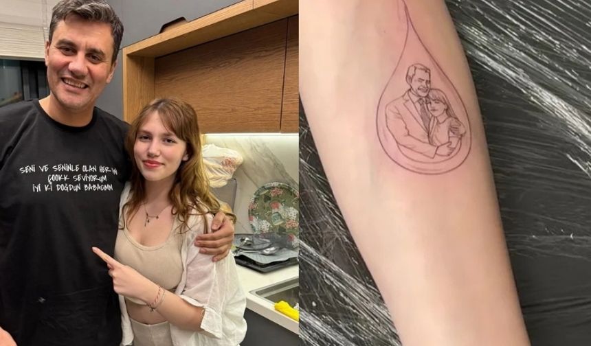 Nehir Zeyrek babasıyla olan fotoğrafını dövme yaptırdı