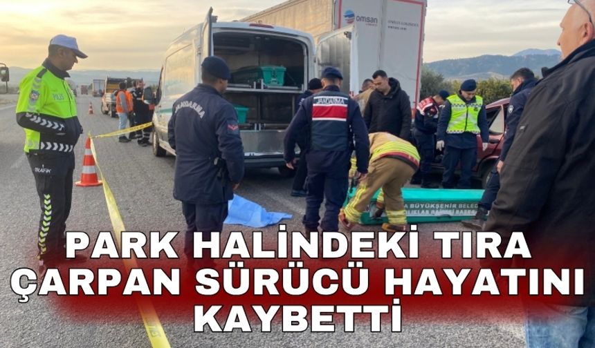 Park halindeki tıra çarpan sürücü hayatını kaybetti