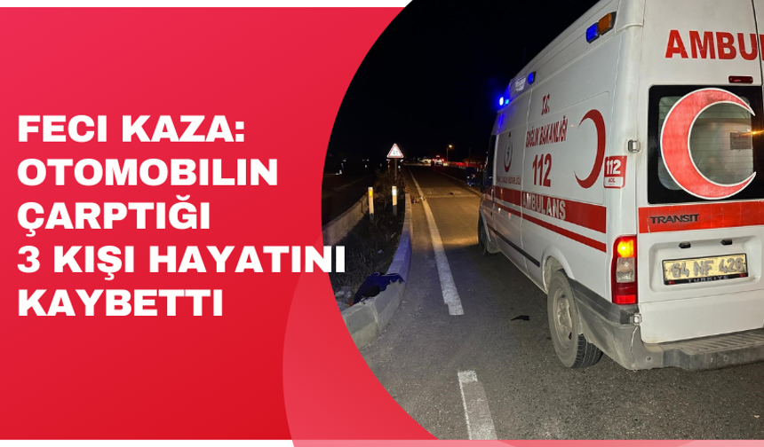 Feci kaza: Otomobilin çarptığı 3 kişi hayatını kaybetti