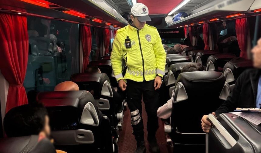 Manisa’da terminallerde otobüslere emniyet kemeri denetimi