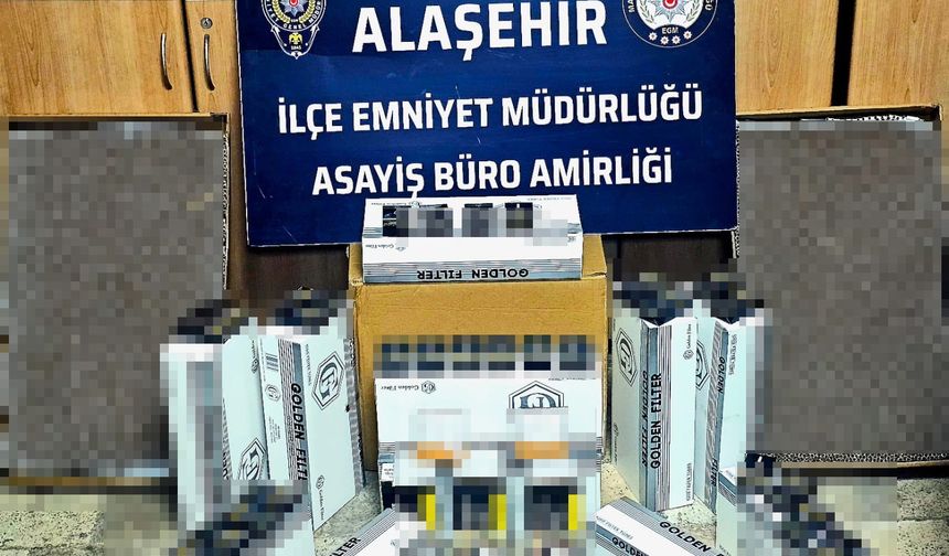 Alaşehir'de 23 bin 750 adet kaçak makaron ele geçirildi