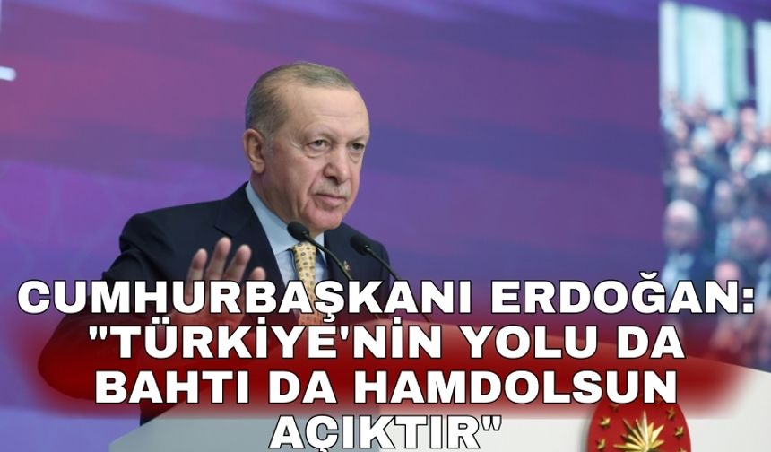 Cumhurbaşkanı Erdoğan: "Türkiye'nin yolu da bahtı da hamdolsun açıktır"